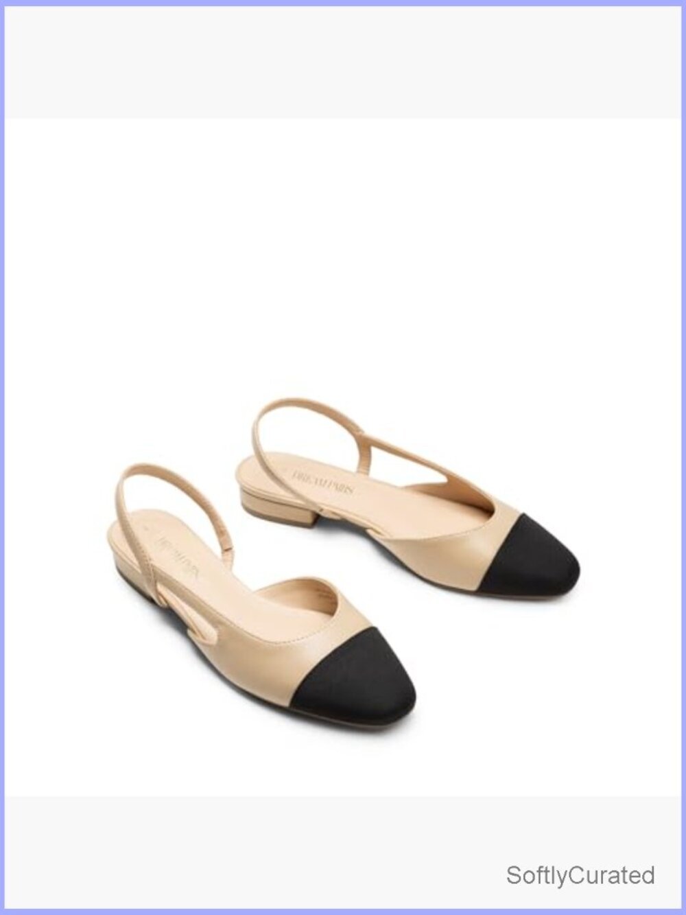 Slingback Ballet Flats Low Heel Square Toe Dress Shoes Business Casual - Picture 5 of 7